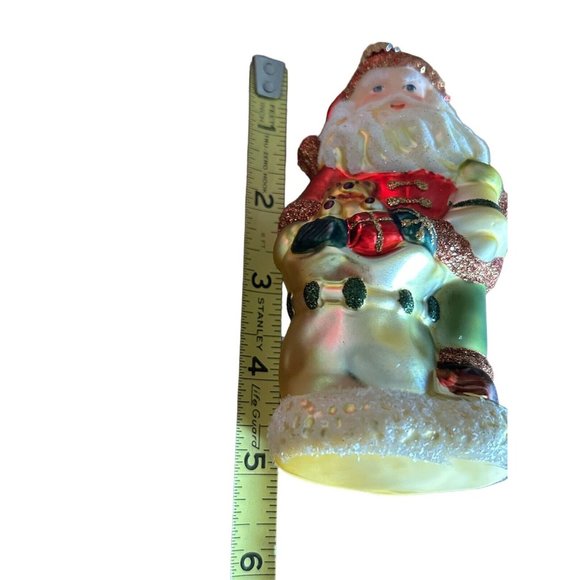 POLAND MOUTH BLOWN HAND PAINTED GLASS SANTA Christmas Ornament 5” Tall - Picture 7 of 7